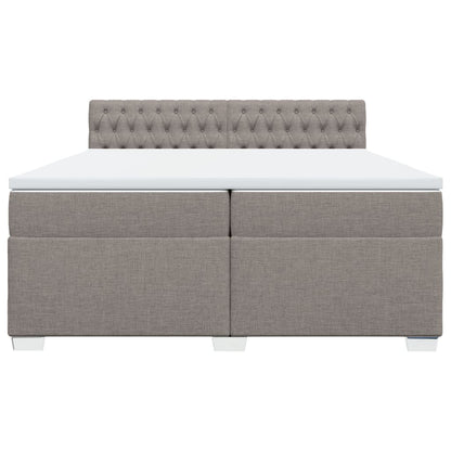 Boxspring met matras stof taupe 200x200 cm