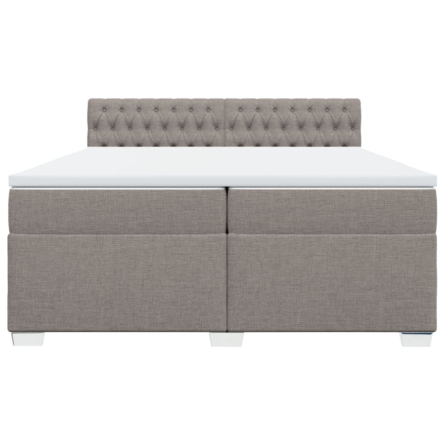 Boxspring met matras stof taupe 200x200 cm