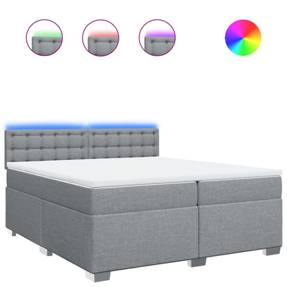 Boxspring met matras stof lichtgrijs 200x200 cm