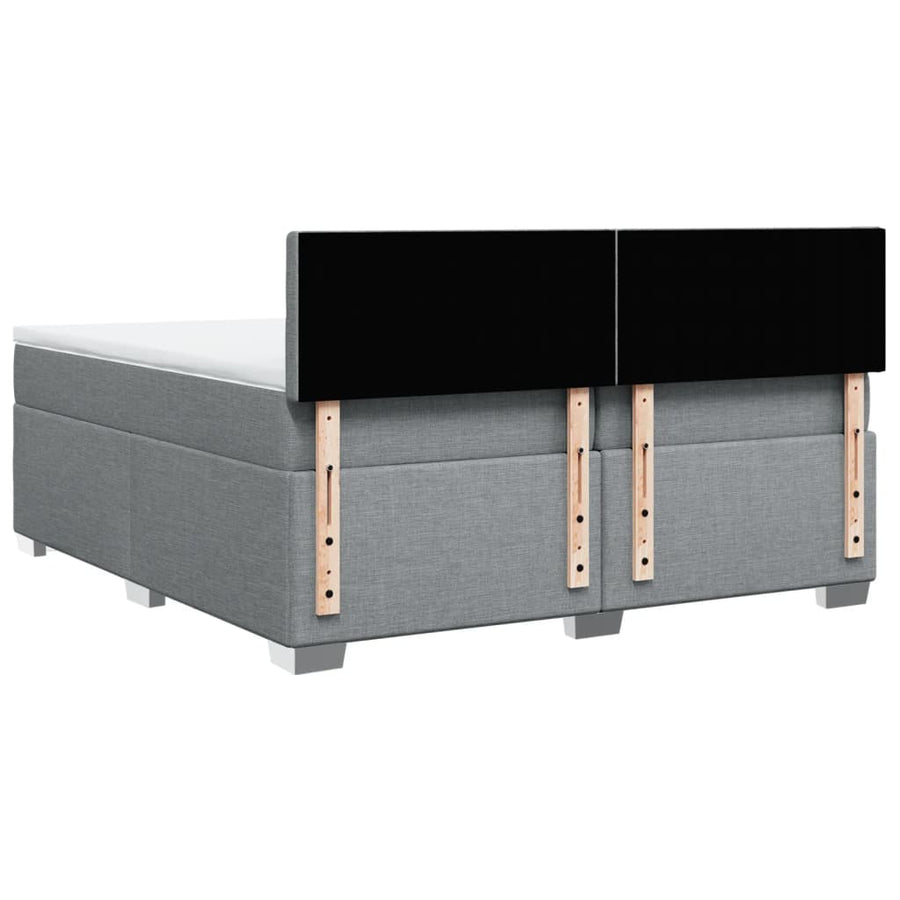 Boxspring met matras stof lichtgrijs 200x200 cm
