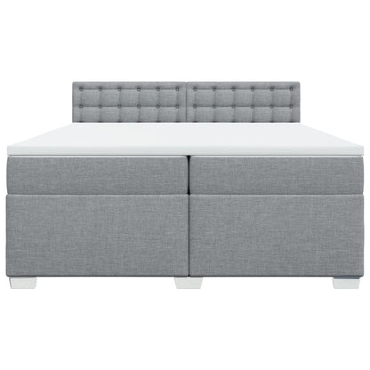 Boxspring met matras stof lichtgrijs 200x200 cm