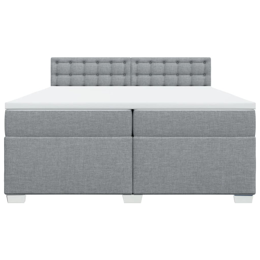 Boxspring met matras stof lichtgrijs 200x200 cm