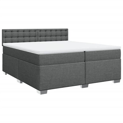 Boxspring met matras stof donkergrijs 200x200 cm