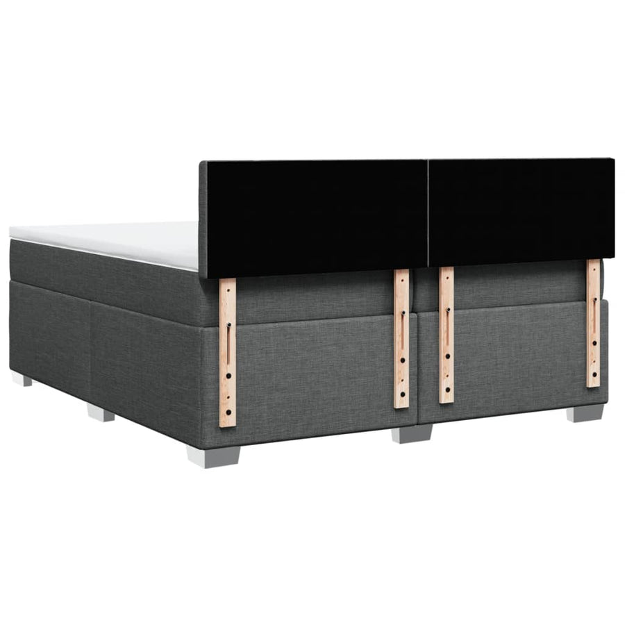 Boxspring met matras stof donkergrijs 200x200 cm