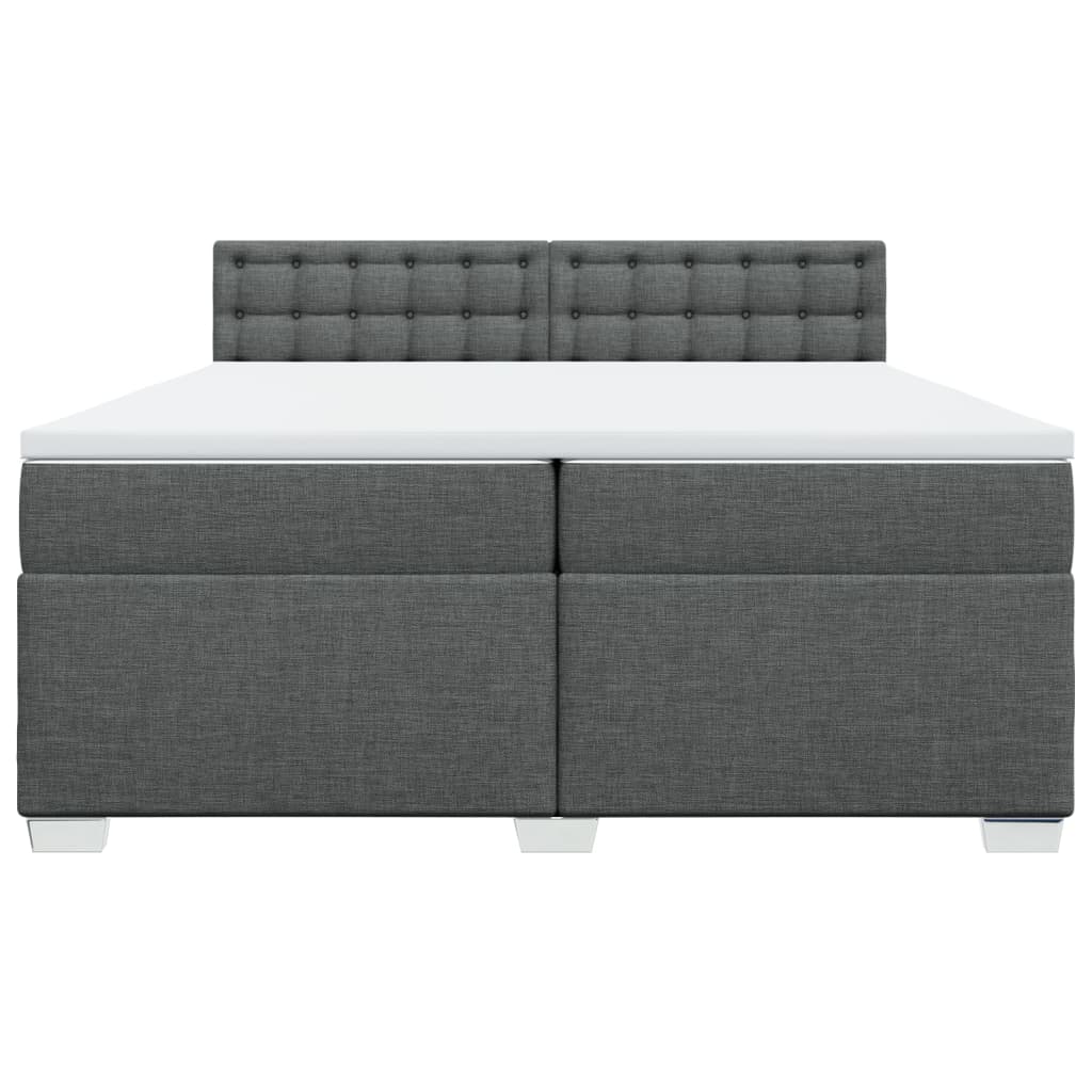 Boxspring met matras stof donkergrijs 200x200 cm
