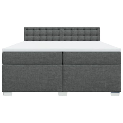 Boxspring met matras stof donkergrijs 200x200 cm