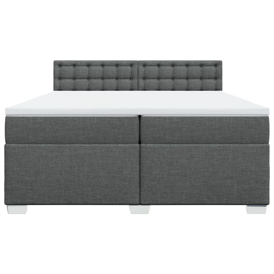 Boxspring met matras stof donkergrijs 200x200 cm