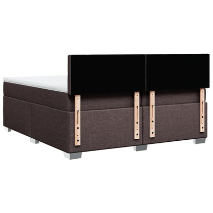 Boxspring met matras stof donkerbruin 200x200 cm