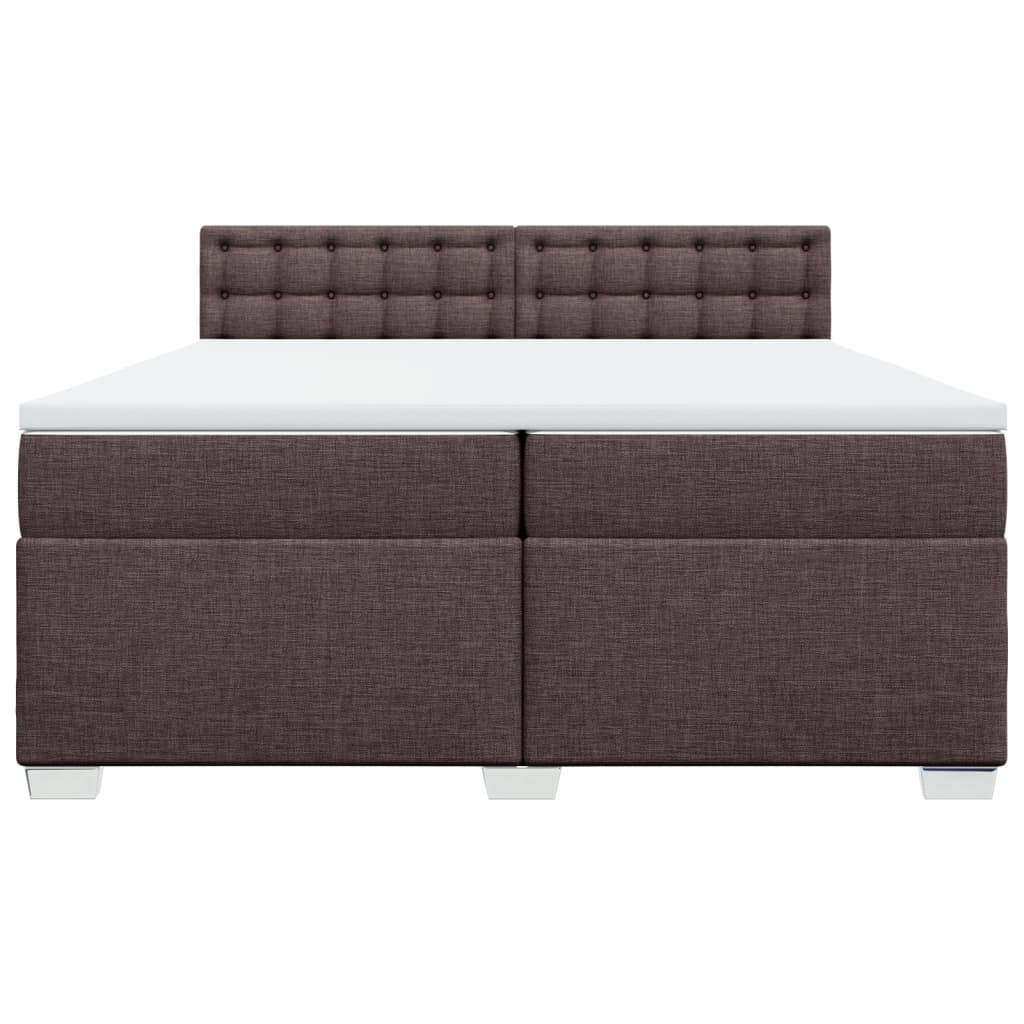 Boxspring met matras stof donkerbruin 200x200 cm