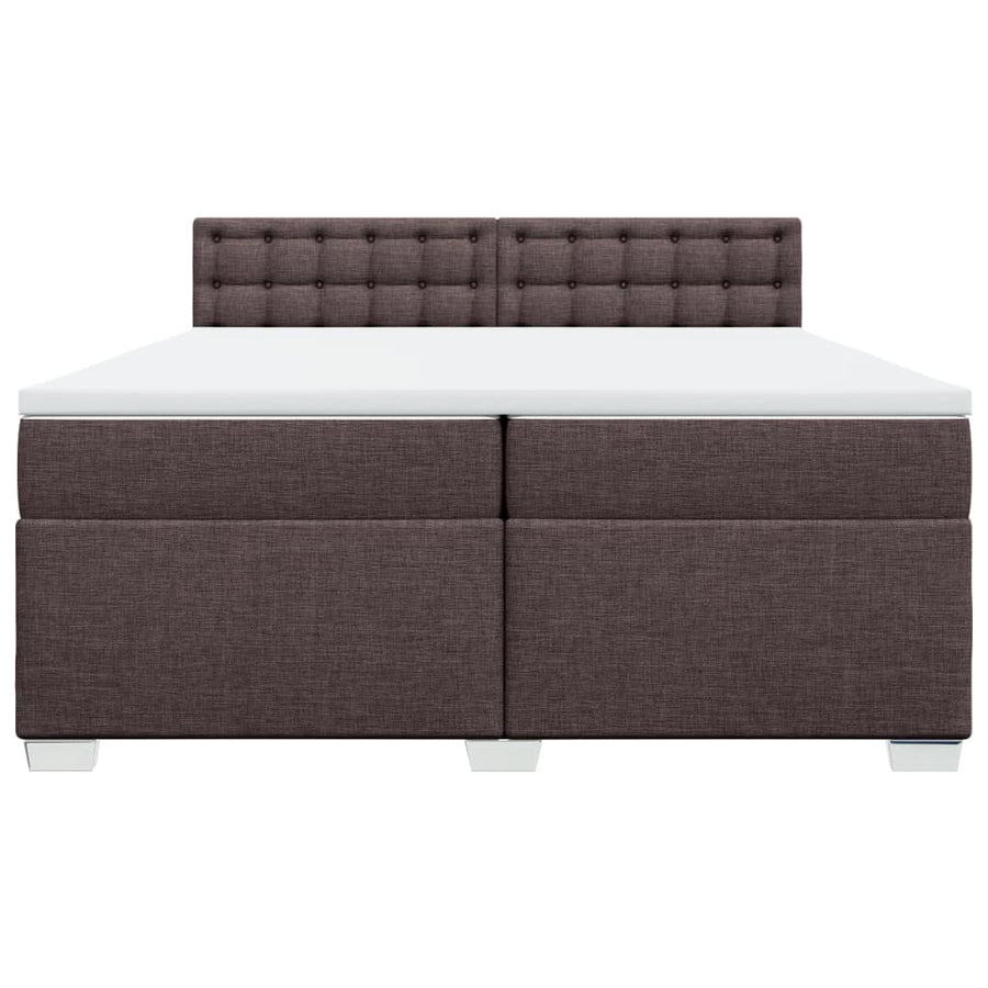 Boxspring met matras stof donkerbruin 200x200 cm