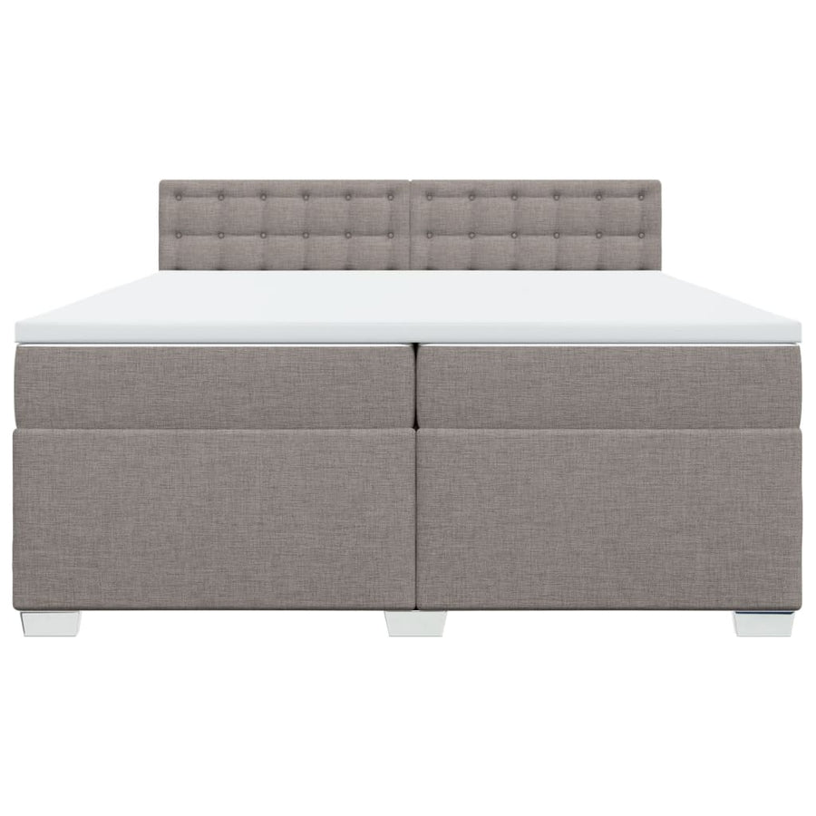 Boxspring met matras stof taupe 200x200 cm