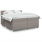 Box spring with mattress fabric taupe 200x200 cm