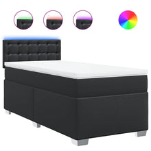 Boxspring met matras kunstleer zwart 80x200 cm