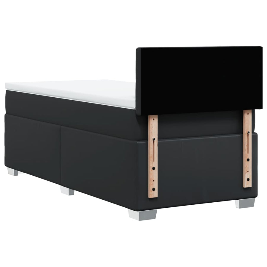 Boxspring met matras kunstleer zwart 80x200 cm