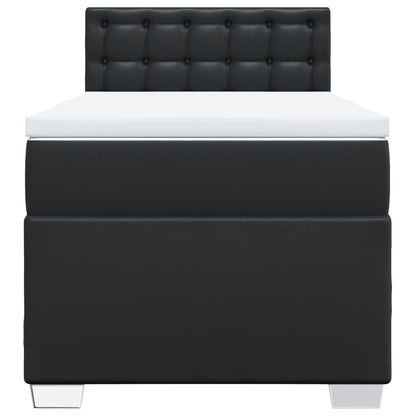 Boxspring met matras kunstleer zwart 80x200 cm