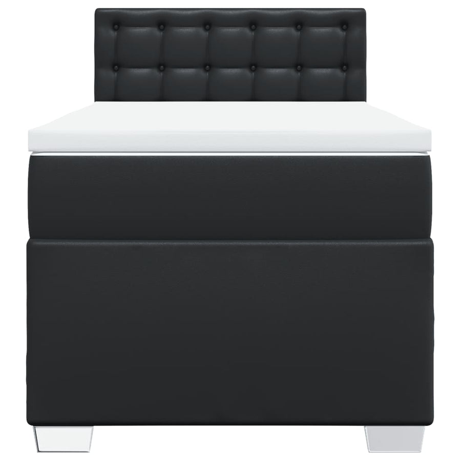 Boxspring met matras kunstleer zwart 80x200 cm
