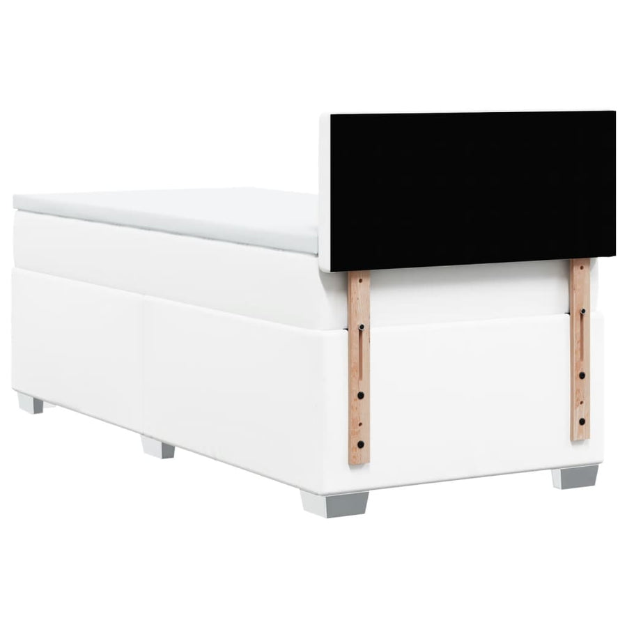 Boxspring met matras kunstleer wit 80x200 cm