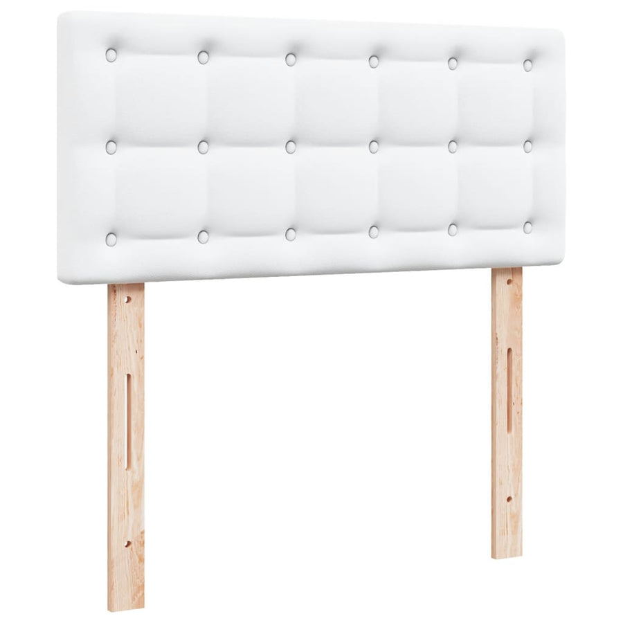 Boxspring met matras kunstleer wit 80x200 cm