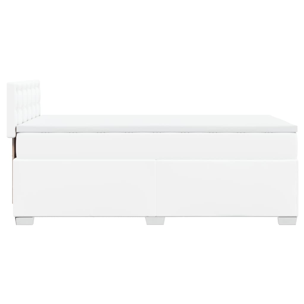 Boxspring met matras kunstleer wit 80x200 cm