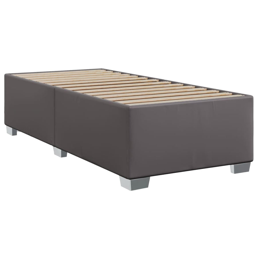 Boxspring met matras kunstleer grijs 80x200 cm