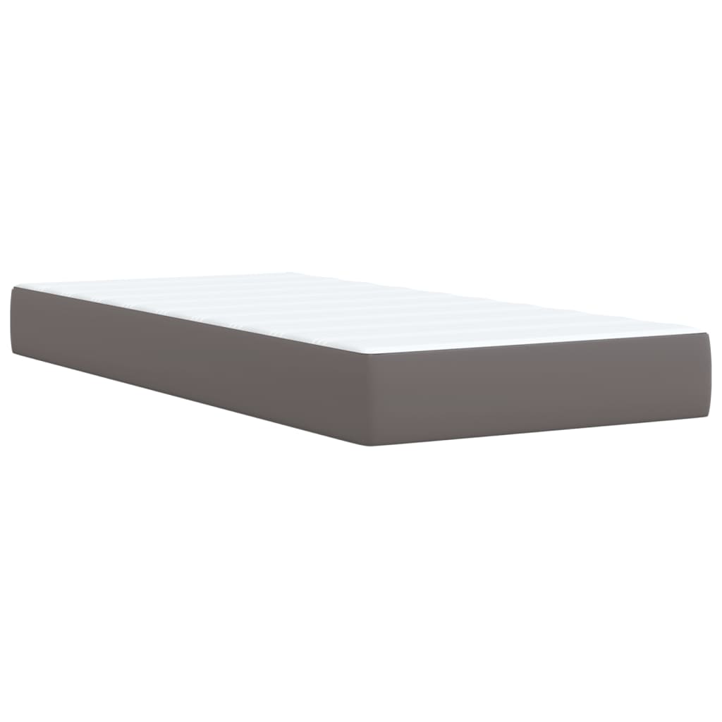 Boxspring met matras kunstleer grijs 80x200 cm