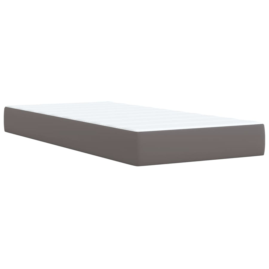 Boxspring met matras kunstleer grijs 80x200 cm