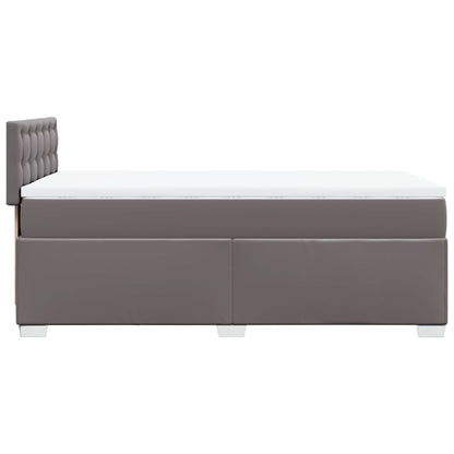 Boxspring met matras kunstleer grijs 80x200 cm