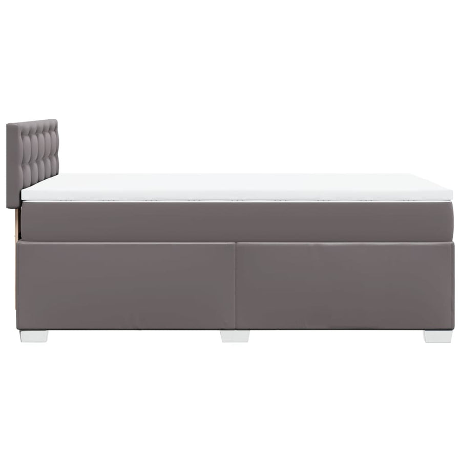 Boxspring met matras kunstleer grijs 80x200 cm