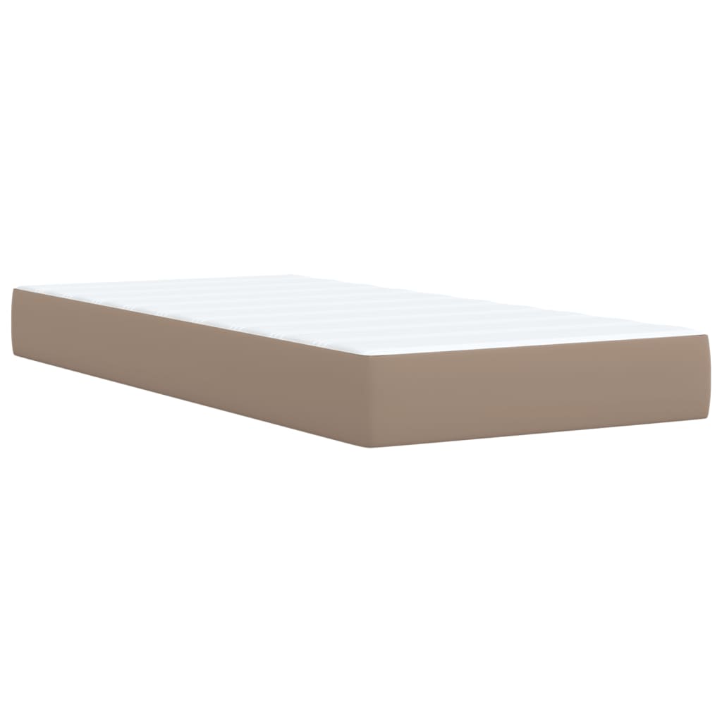 Boxspring met matras kunstleer cappuccinokleurig 80x200 cm
