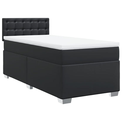 Boxspring met matras kunstleer zwart 90x190 cm