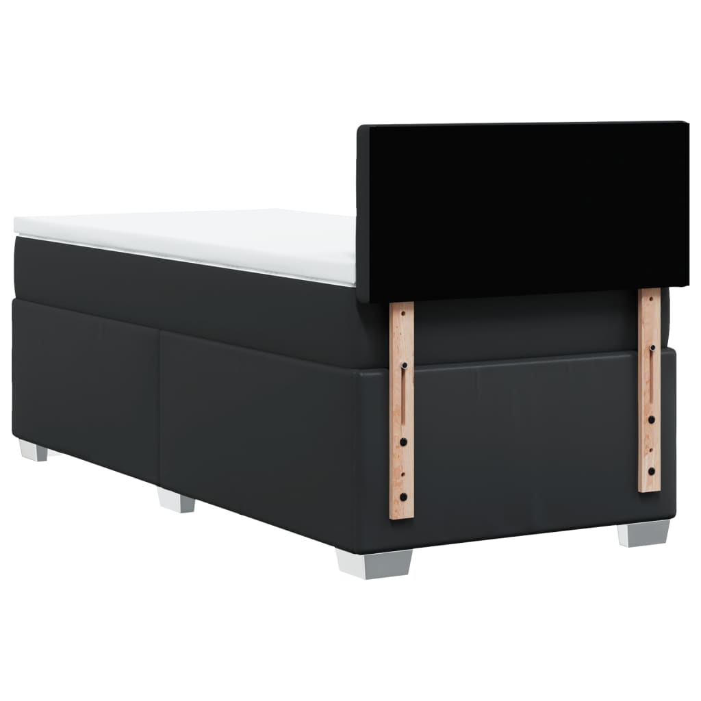 Boxspring met matras kunstleer zwart 90x190 cm