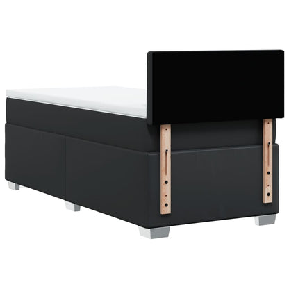 Boxspring met matras kunstleer zwart 90x190 cm