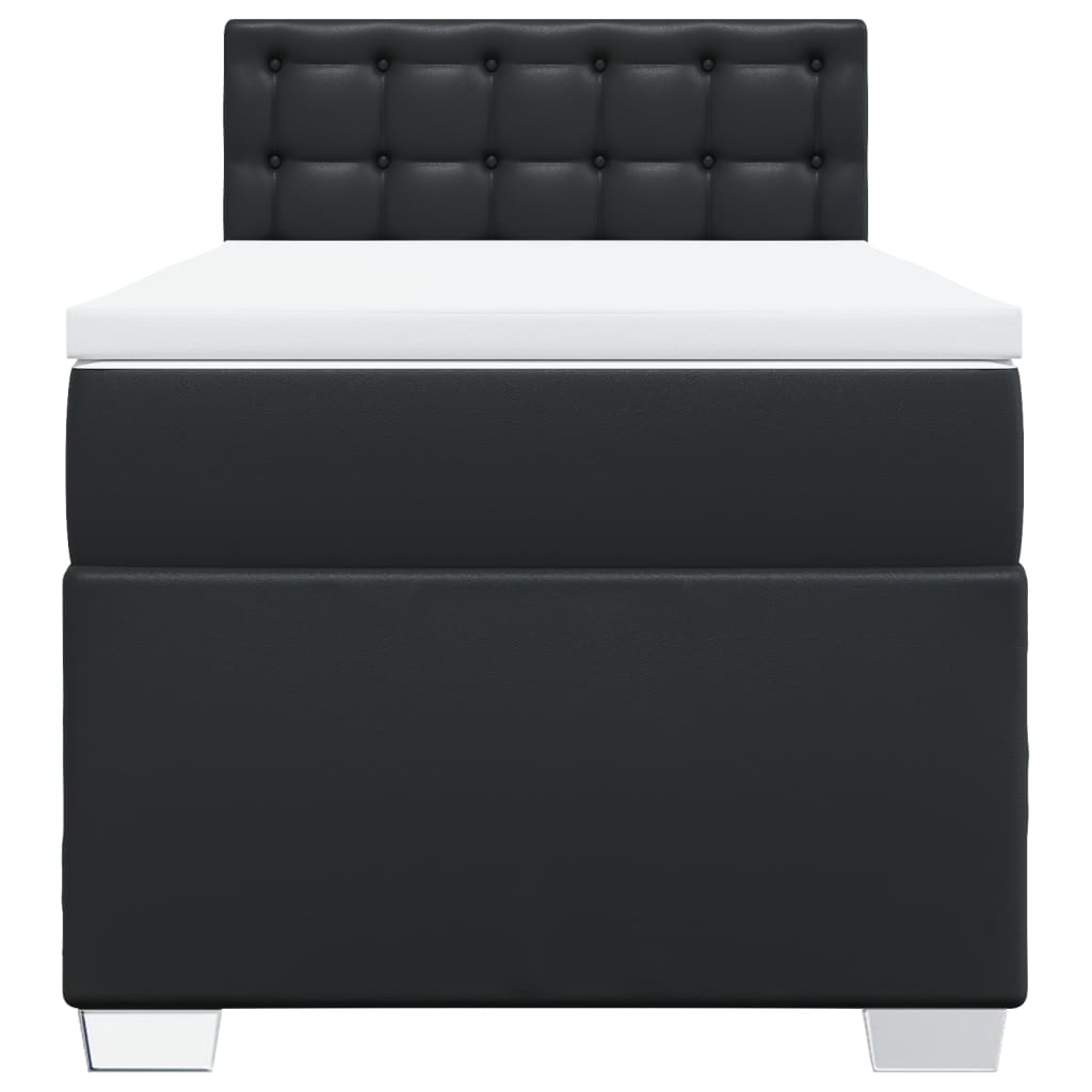 Boxspring met matras kunstleer zwart 90x190 cm