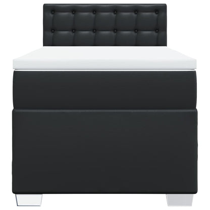 Boxspring met matras kunstleer zwart 90x190 cm