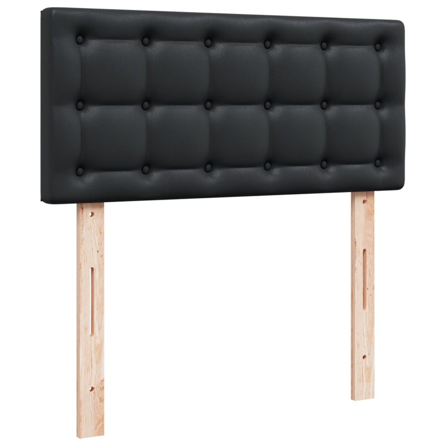 Boxspring met matras kunstleer zwart 90x190 cm