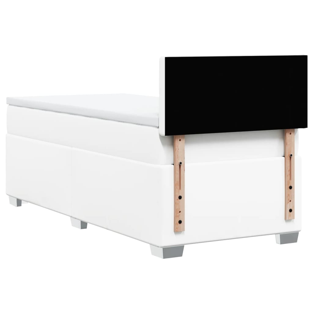 Boxspring met matras kunstleer wit 90x190 cm