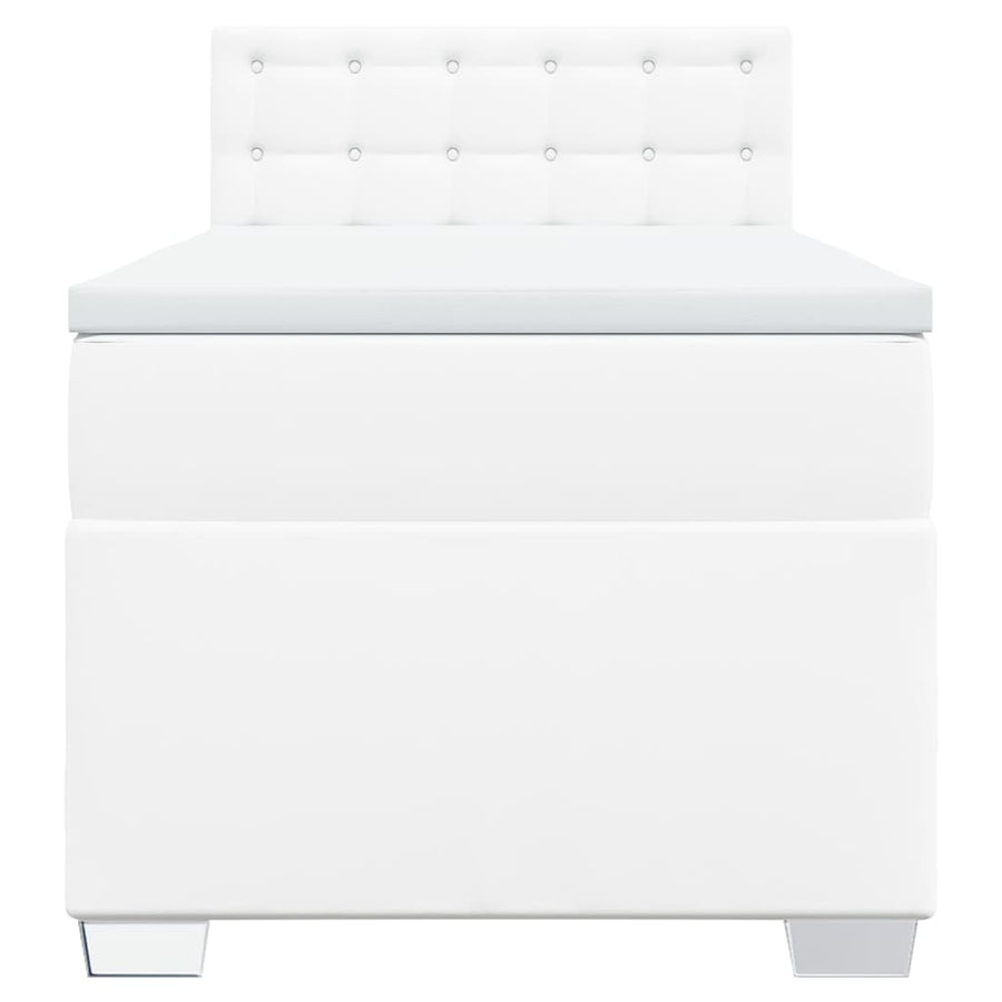Boxspring met matras kunstleer wit 90x190 cm