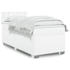 Boxspring met matras 90x190 cm wit kunstleer