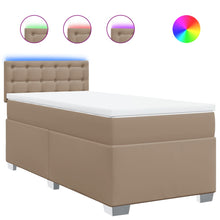 Boxspring met matras kunstleer cappuccinokleurig 90x190 cm