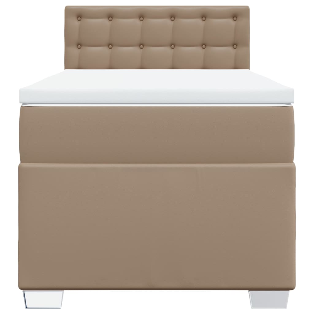 Boxspring met matras kunstleer cappuccinokleurig 90x190 cm
