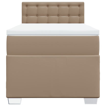 Boxspring met matras kunstleer cappuccinokleurig 90x190 cm