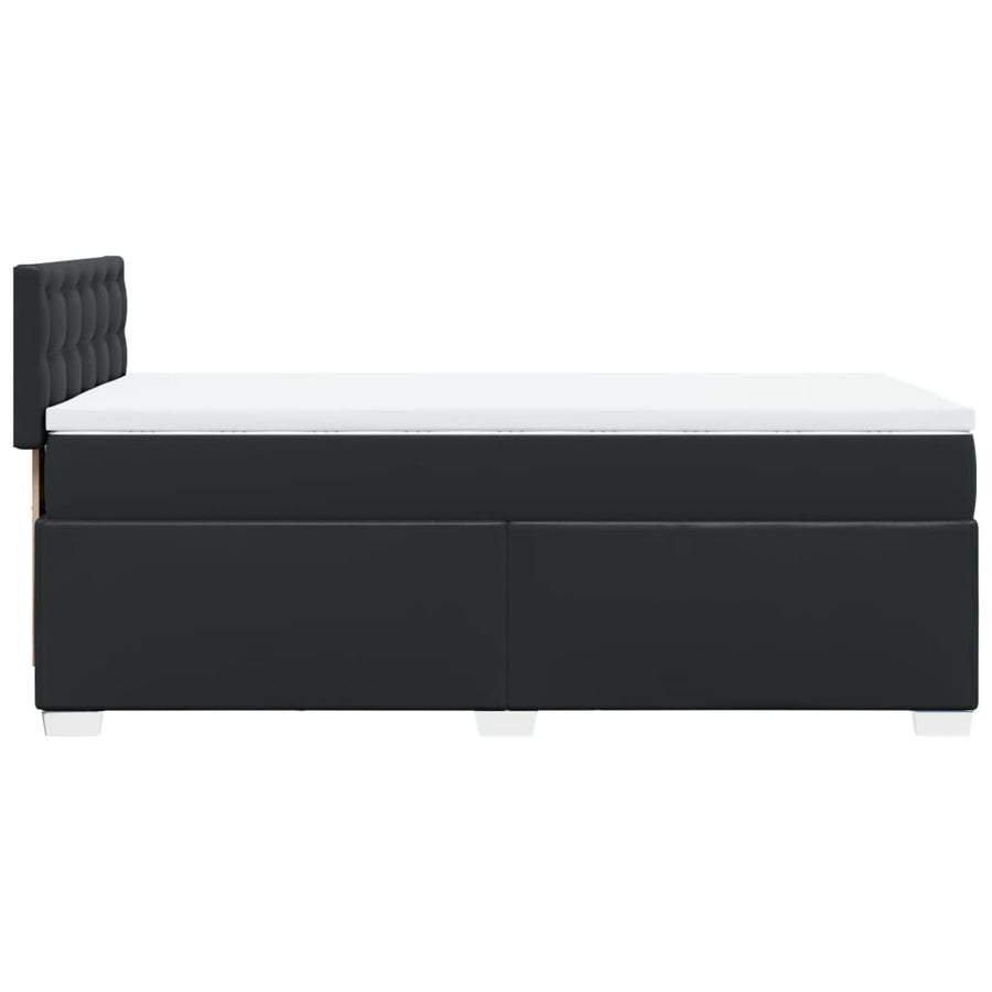 Boxspring met matras kunstleer zwart 90x200 cm