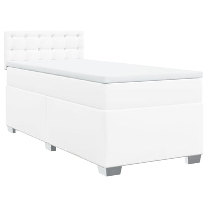 Boxspring met matras kunstleer wit 90x200 cm
