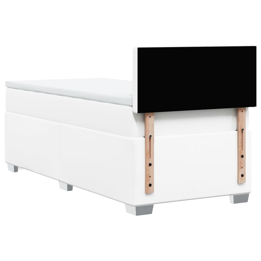 Boxspring met matras kunstleer wit 90x200 cm