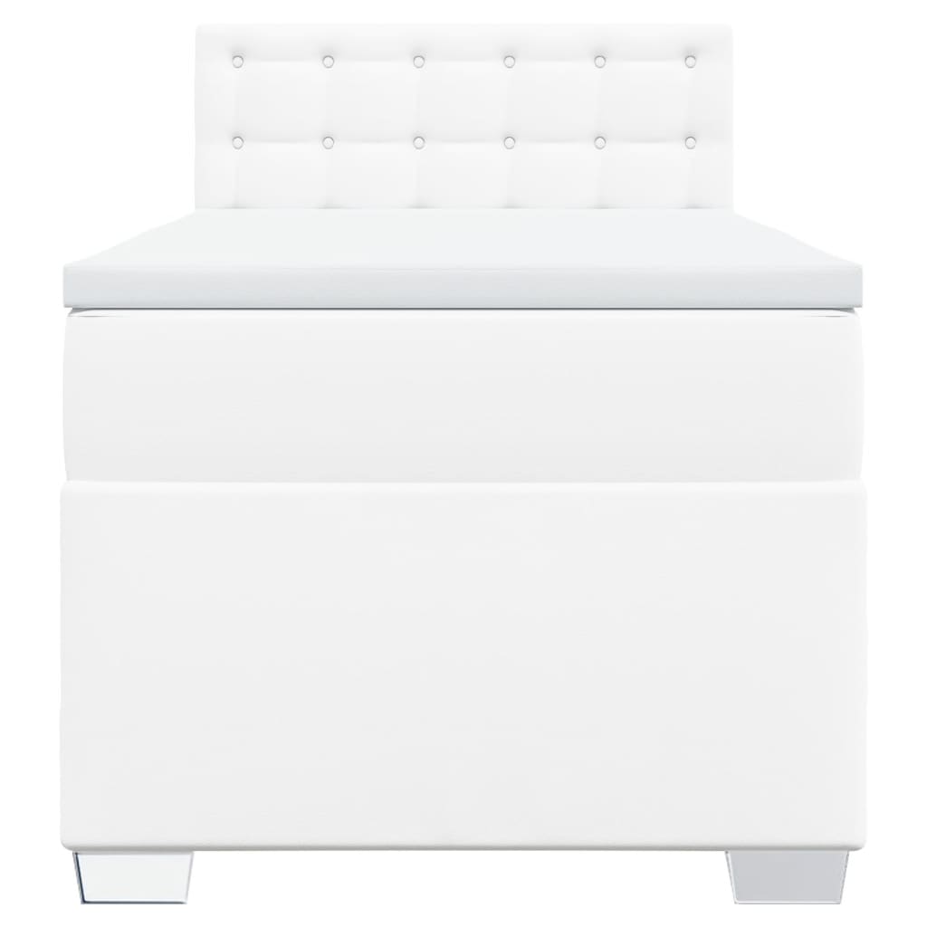 Boxspring met matras kunstleer wit 90x200 cm