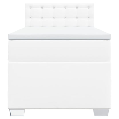 Boxspring met matras kunstleer wit 90x200 cm