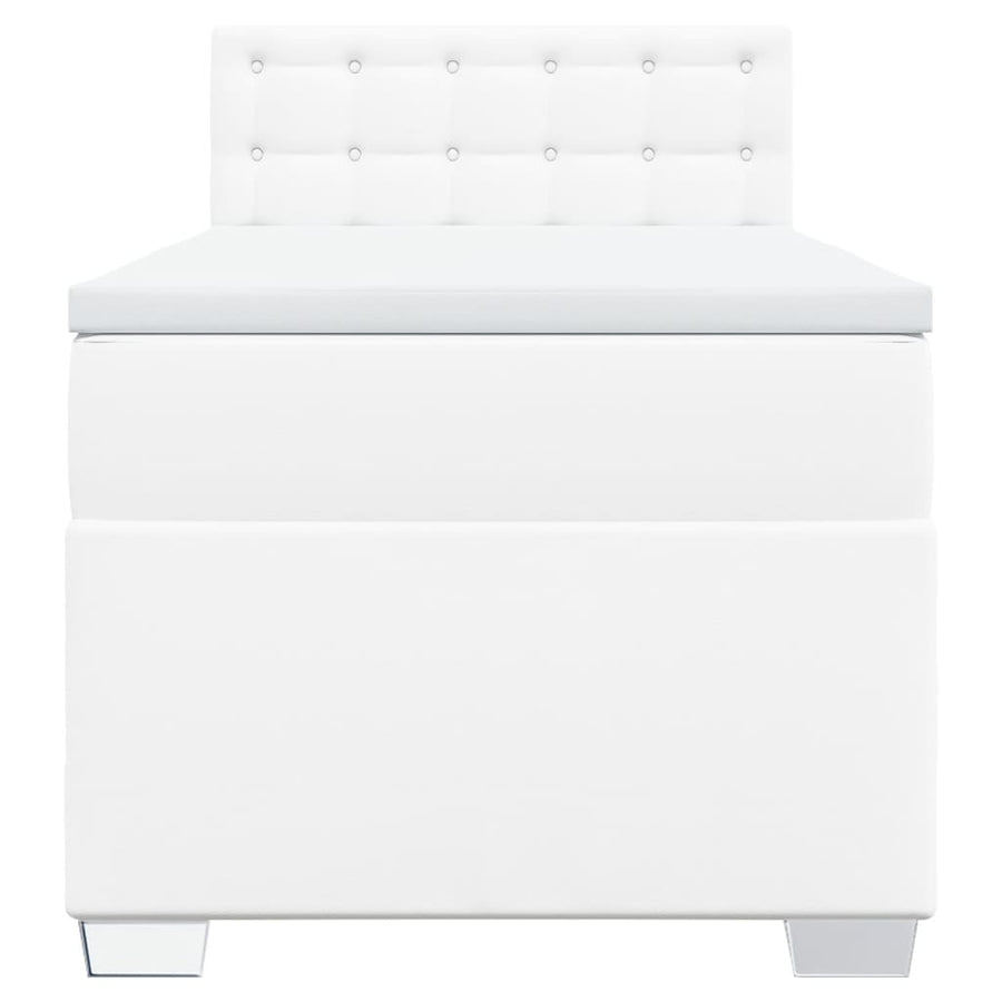 Boxspring met matras kunstleer wit 90x200 cm