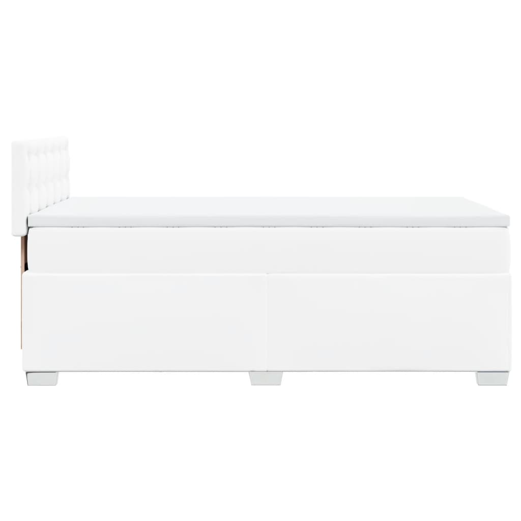 Boxspring met matras kunstleer wit 90x200 cm