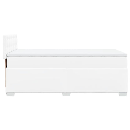 Boxspring met matras kunstleer wit 90x200 cm