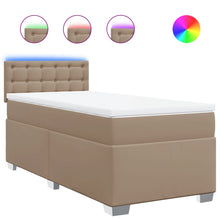 Boxspring met matras kunstleer cappuccinokleurig 90x200 cm